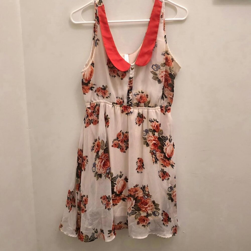 White Floral Strap Dress